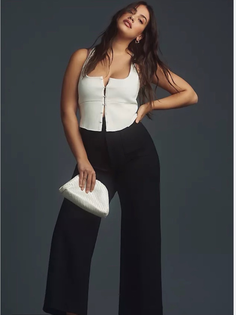 Anthropologie Maeve the Collette Black Wide-Leg Cropped Pants